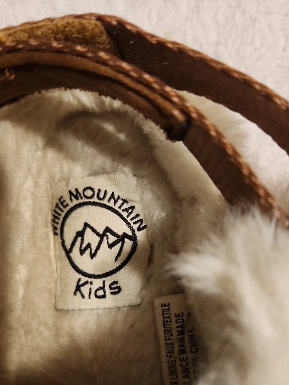 White Mountain Brown Faux-Suede Clog with Cream Faux-Fur Collar